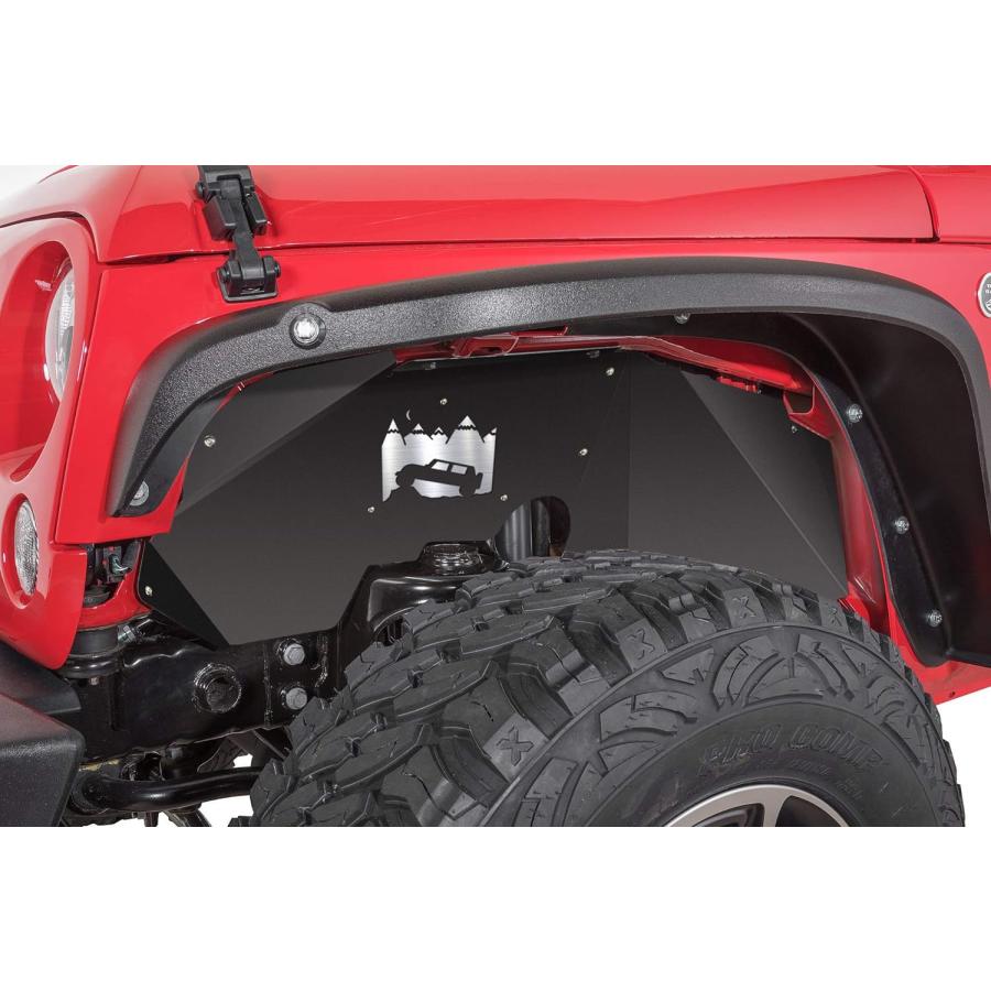 【並行輸入品】E-cowlboy フロントインナーフェンダーライナー ジープ ラングラー JK JKU 4WD 2007-2018 オフローダー ロゴの画像