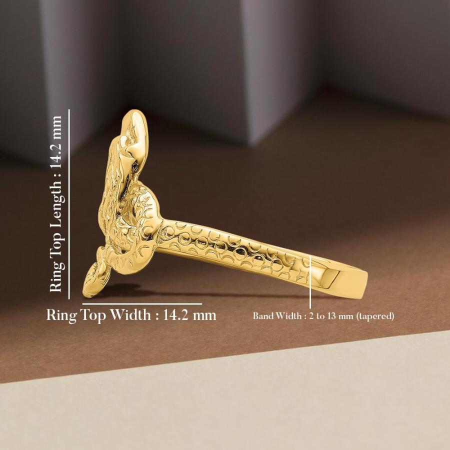 【並行輸入品】Diamond2Deal 14K イエローゴールド スネークリング ファインジュエリー 女性用  金属の画像