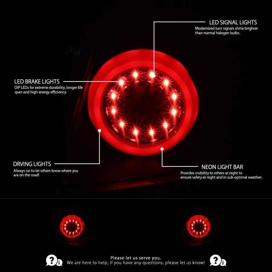【並行輸入品】オートゼンション シボレー・インパラ用 ブラック クリアテールライト リアブレーキランプ ハローLED DRL付き　_1