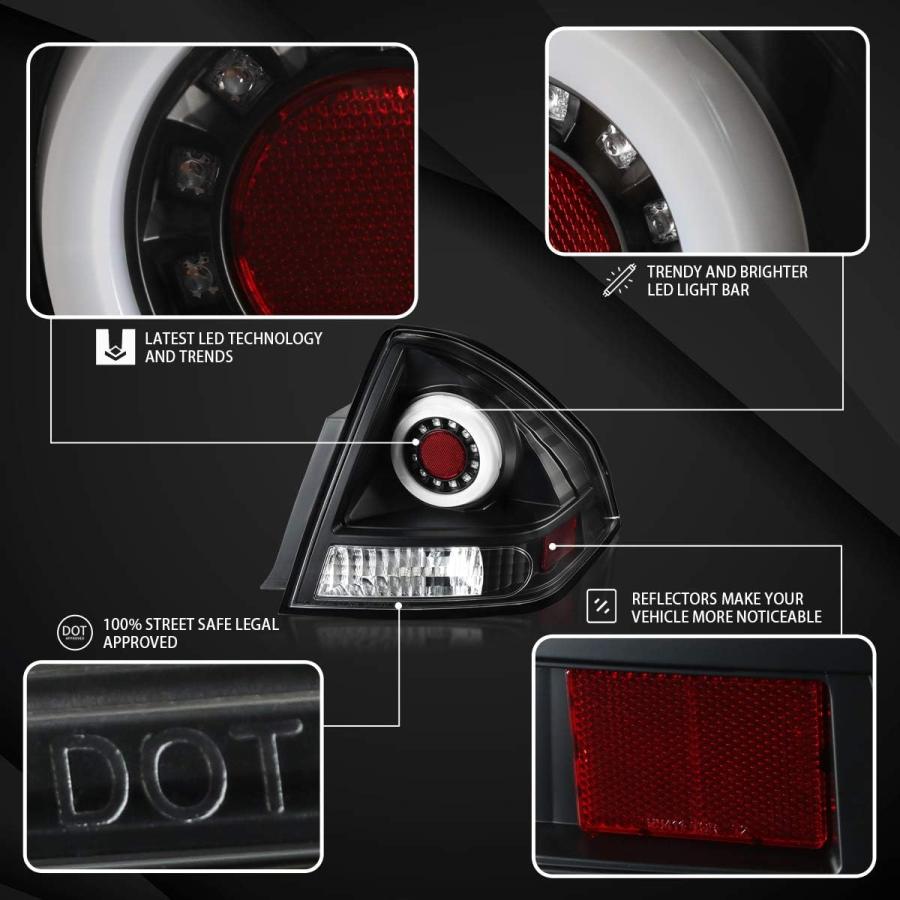 【並行輸入品】オートゼンション シボレー・インパラ用 ブラック クリアテールライト リアブレーキランプ ハローLED DRL付き　_2