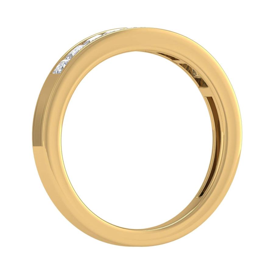 【並行輸入品】1/2カラット チャネルセット プリンセスカット ダイヤモンド 結婚指輪 14Kゴールド FINEROCK 1/2 Carat Cの画像