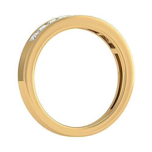 【並行輸入品】1/2カラット チャネルセット プリンセスカット ダイヤモンド 結婚指輪 14Kゴールド FINEROCK 1/2 Carat Cの画像