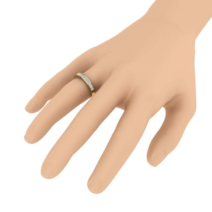 【並行輸入品】1/2カラット チャネルセット プリンセスカット ダイヤモンド 結婚指輪 14Kゴールド FINEROCK 1/2 Carat Cの画像