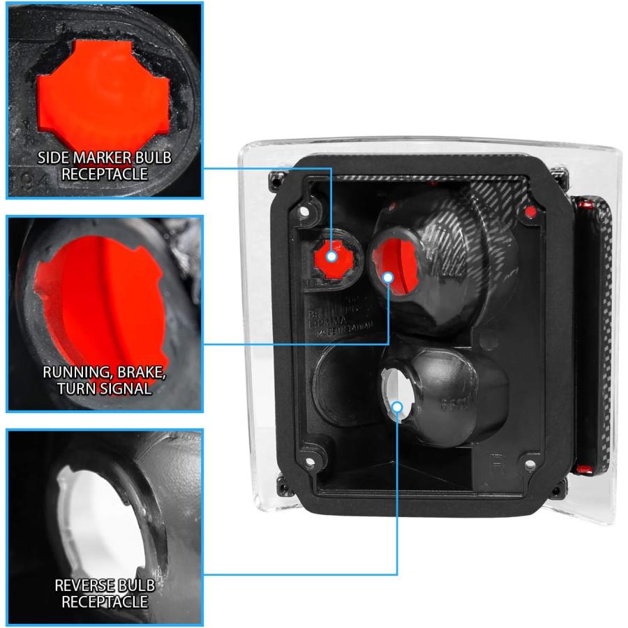 【並行輸入品】AmeriLite 交換用ブレーキテールライトセット シボレーGMCフルサイズ C/K 1500 2500 3500 助手席側 03-Cの画像