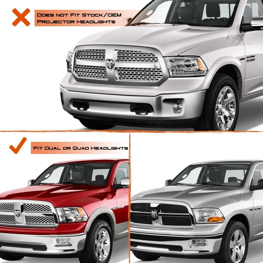 【並行輸入品】AKKON - [工場アップグレード] 09-18 Dodge Ram 1500 2500 3500 デュアルプロジェクター LED D_7