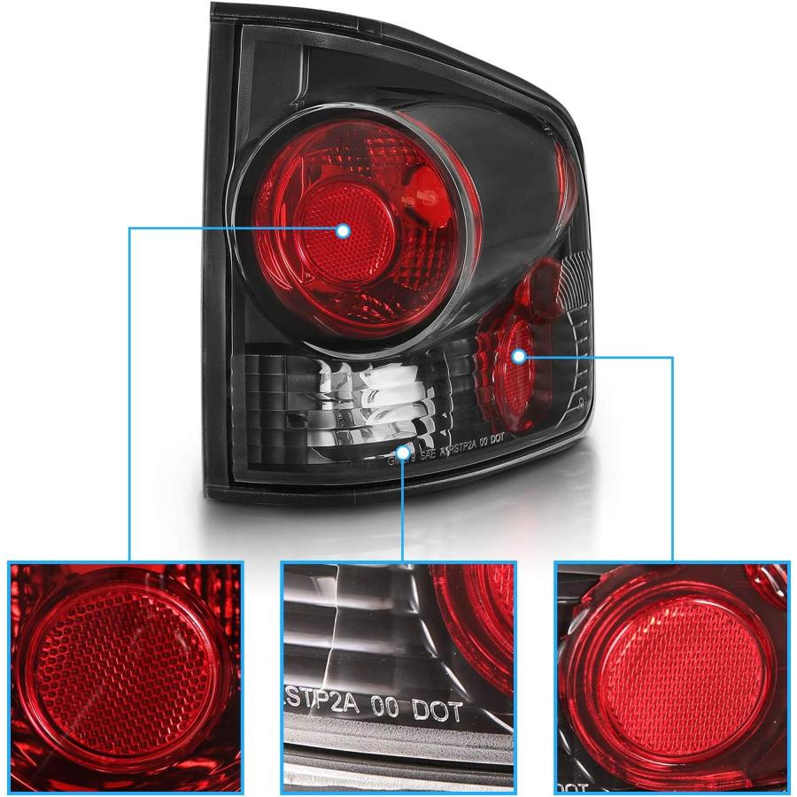 【並行輸入品】AmeriLite 94-04 シボレー S-10 / GMC ソノマ ブラック 交換用ブレーキランプテールライトアセンブリセット 助手_2