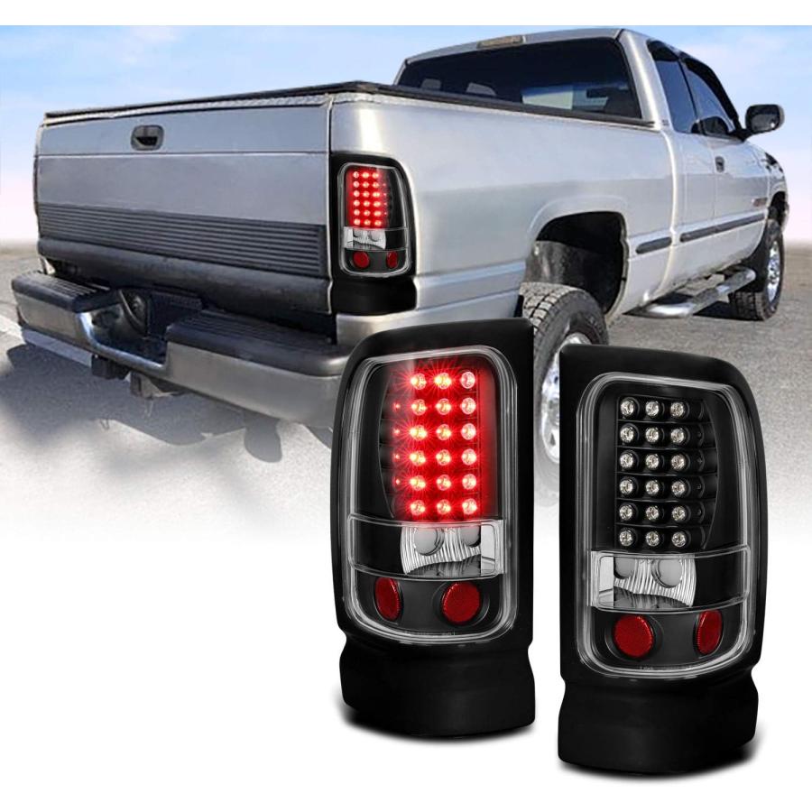 【並行輸入品】AmeriLite ブラック LED ブレーキテールライトセット 94-01 Dodge Ram 1500 2500 3500用 - 助の画像