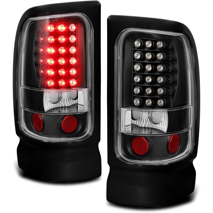 【並行輸入品】AmeriLite ブラック LED ブレーキテールライトセット 94-01 Dodge Ram 1500 2500 3500用 - 助の画像