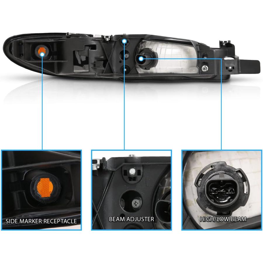 【並行輸入品】AmeriLite ヘッドライト C.L ブラックアンバー ポンティアックグランプリ用 助手席と運転席側の画像