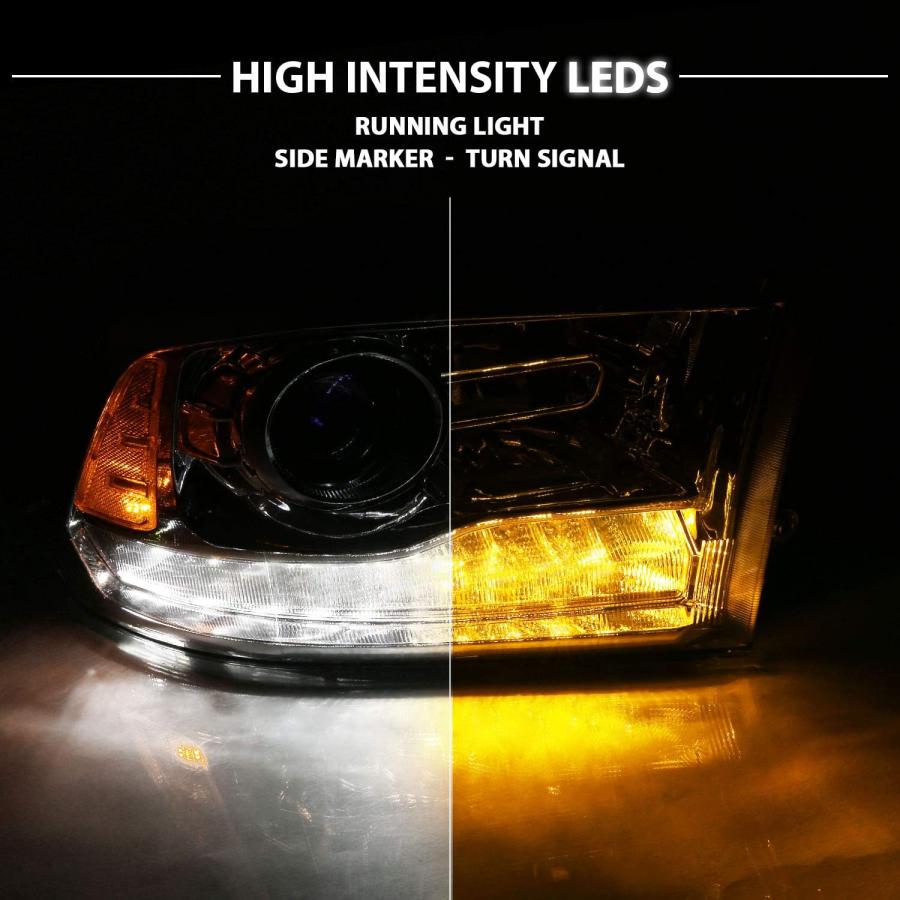 【並行輸入品】AmeriLite ハロゲン LED プロジェクター 車用ヘッドライト 2009-2018 ダッジ・ラム 1500 2500 3500_5