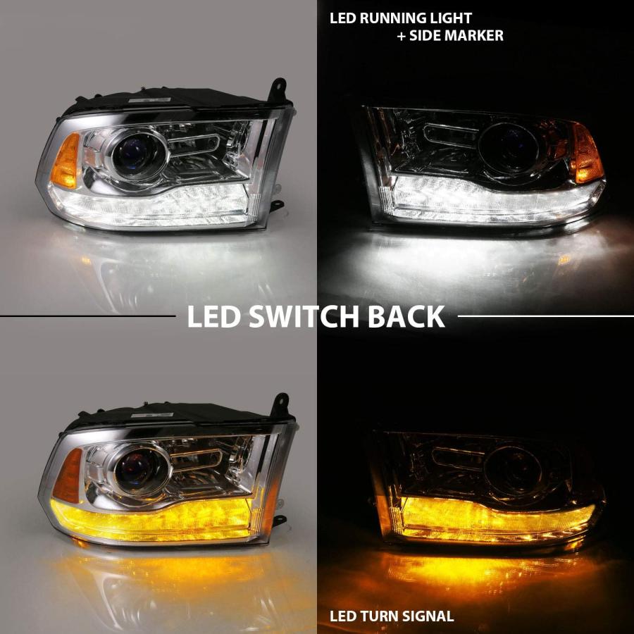 【並行輸入品】AmeriLite ハロゲン LED プロジェクター 車用ヘッドライト 2009-2018 ダッジ・ラム 1500 2500 3500_6