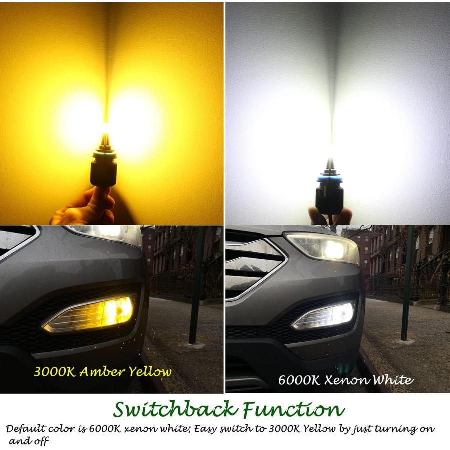 【並行輸入品】Alla Lighting 8000Lms 9005 HB3 H10 9145 LEDスイッチバックヘッドライトまたはフォグライト電球_2