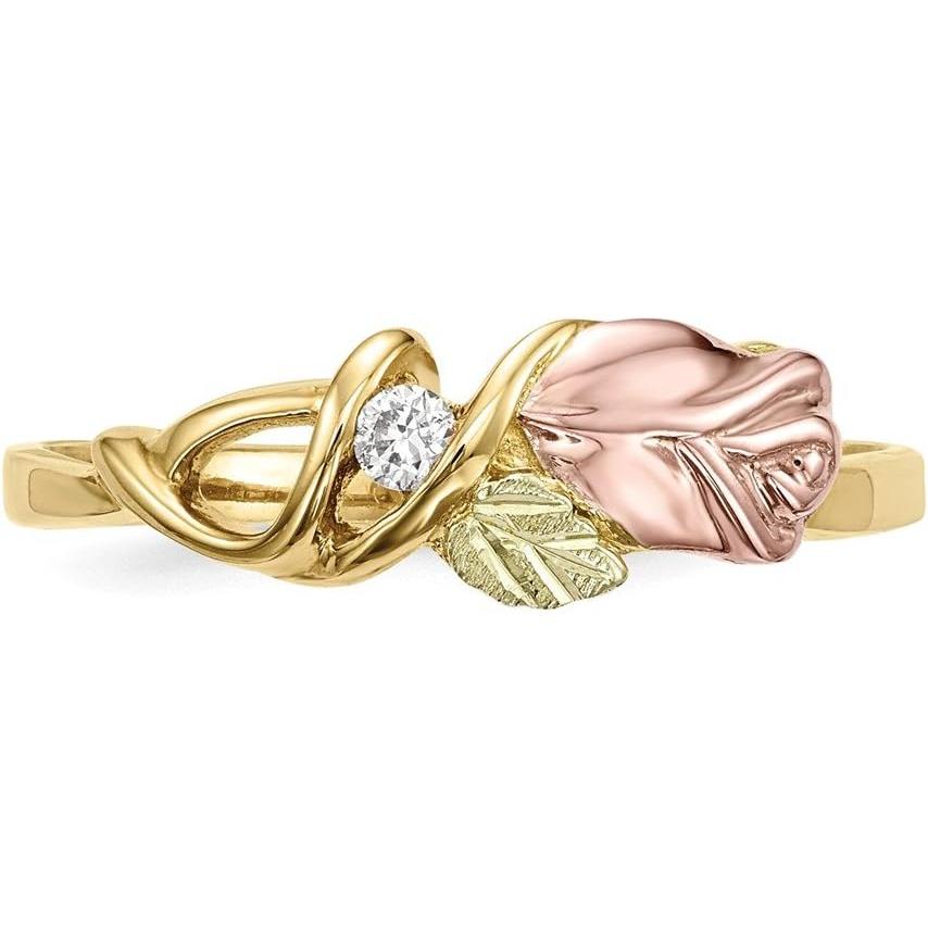 【並行輸入品】Jewels By Lux 10k Yellow Gold and White Gold Black Hills Gold Diamonの画像