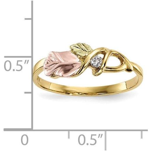 【並行輸入品】Jewels By Lux 10k Yellow Gold and White Gold Black Hills Gold Diamonの画像