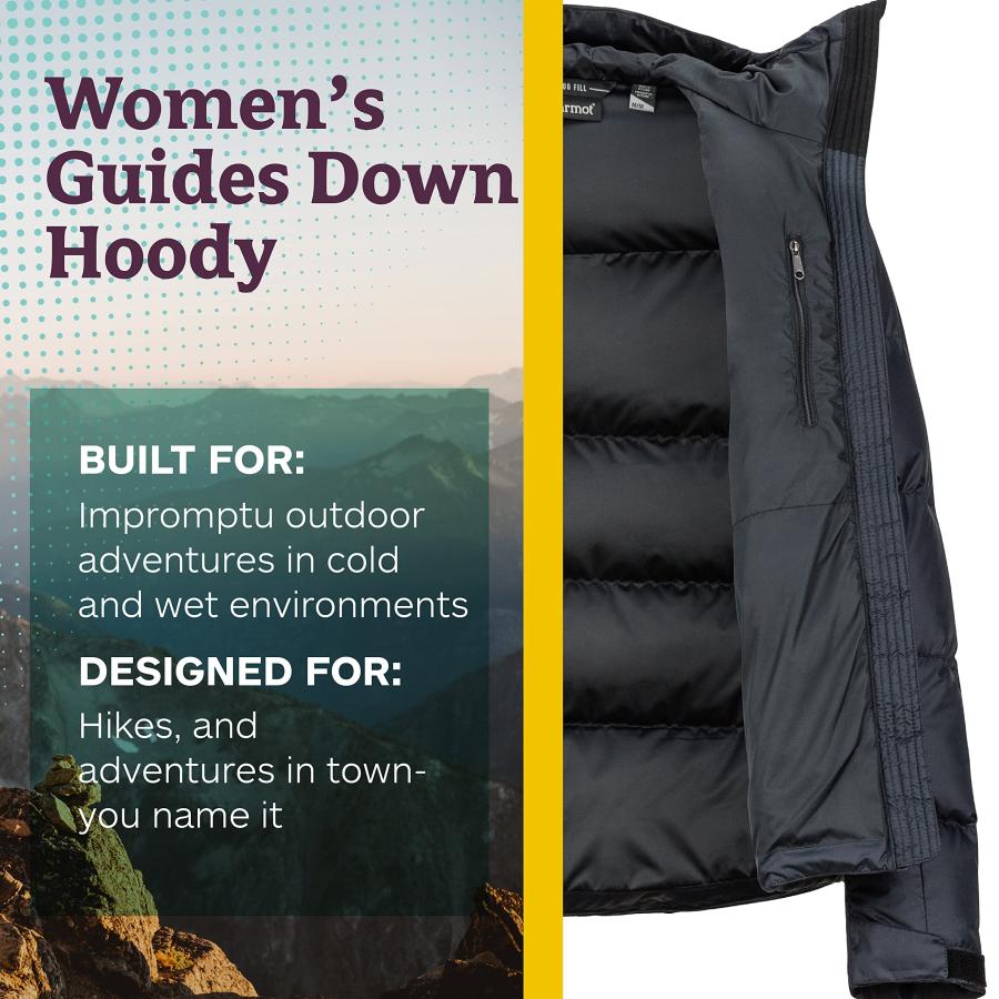 【並行輸入品】MARMOT Women's Guides Down Hoody Jacket, Black, Mediumの画像