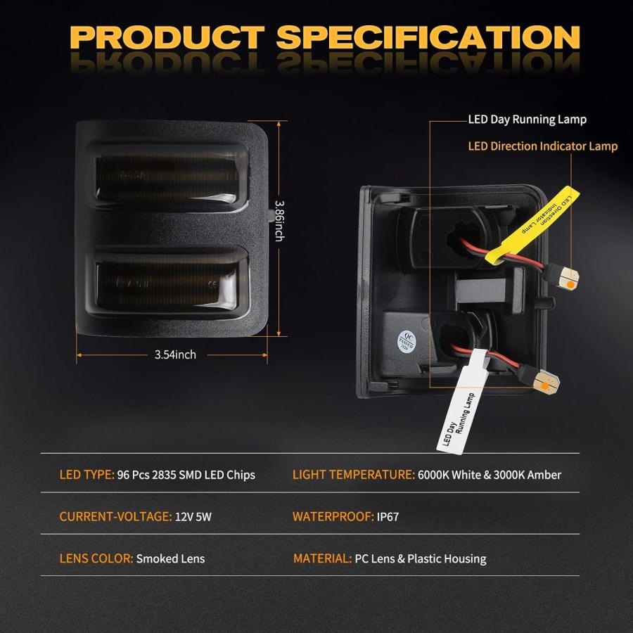 【並行輸入品】Gempro Sequential LED Side Mirror Marker Switchback Turn Signal Lighの画像