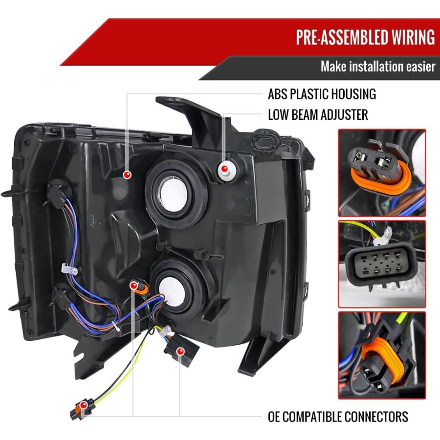【並行輸入品】Carpartsinnovate For Chevy 07-14 Silverado 1500 2500 3500 Pickup Smoの画像