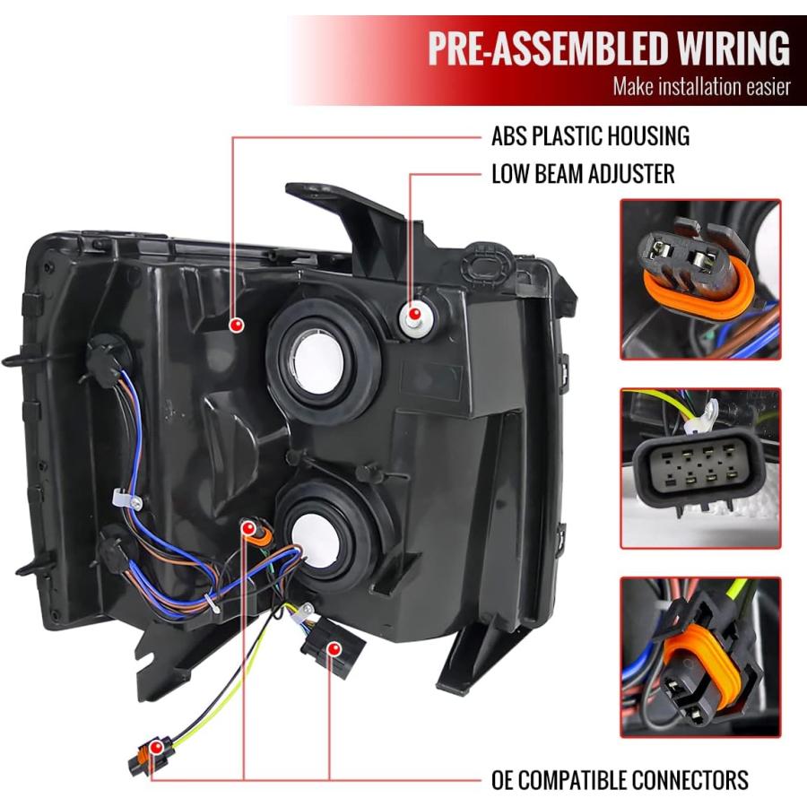 【並行輸入品】Carpartsinnovate For Chevy 07-14 Silverado 1500 2500 3500 Pickup Smoの画像