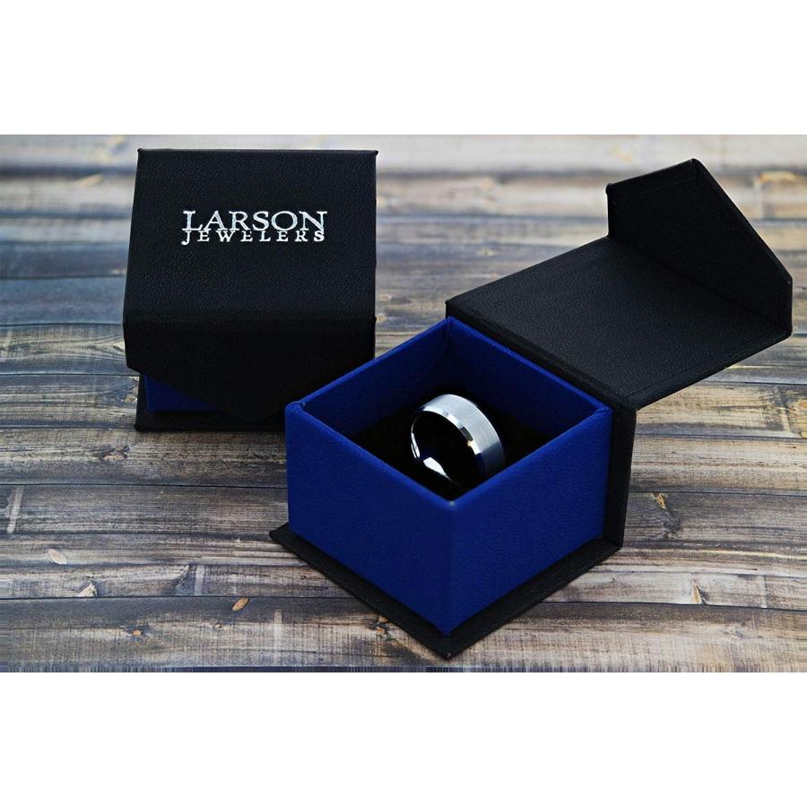 【並行輸入品】Thorsten Valiant タングステンリング メンズ ブラックタングステン 快適フィット 結婚指輪 ブラックサファイア 8mmの画像