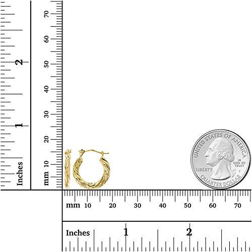 【並行輸入品】14K イエローゴールド ツイストフープピアス ヒンジクラスプ付き | 各種サイズ: 2x16mm 3x22mm | 敏感な耳_7