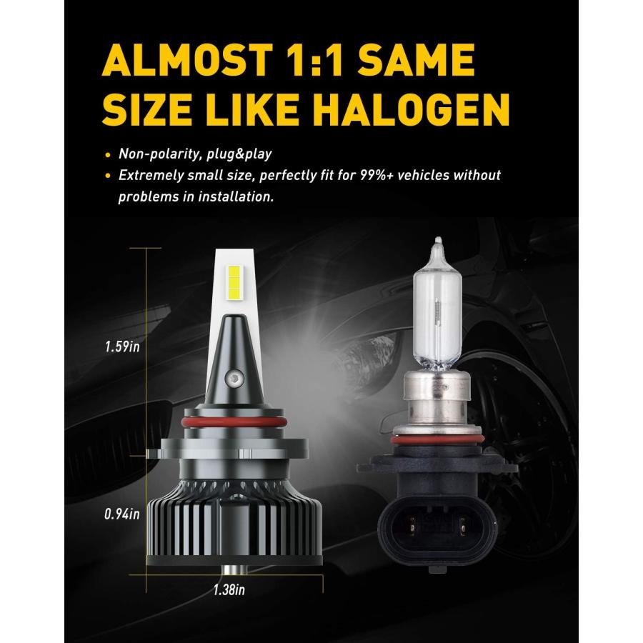 【並行輸入品】CanBus 9005 LED電球 ミニサイズ 80W 16 000LM/ペア AUXITO 9005 (HB3) LED電球変換キットの画像