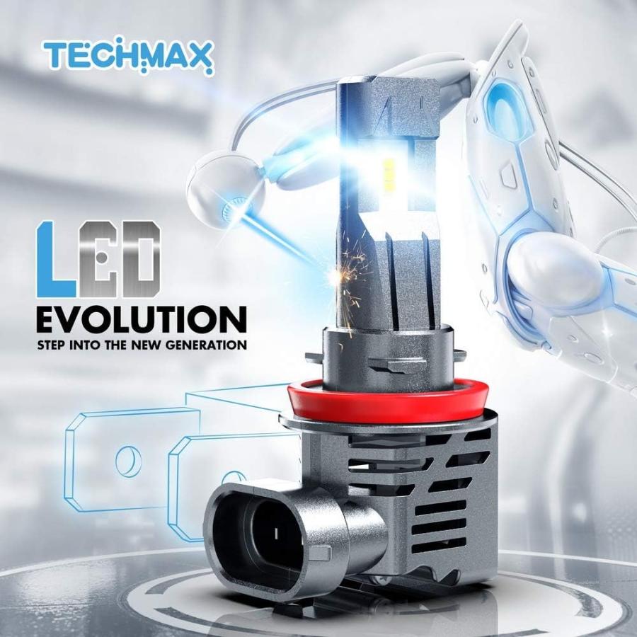 【並行輸入品】TECHMAX H11 LED電球 小型デザイン 18000LM 60W 6500K キセノンホワイト ZESチップ 非常に明るい H8_6