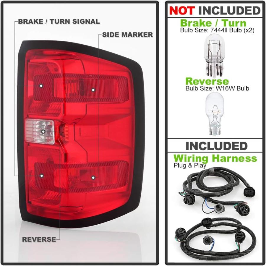 【並行輸入品】ACANII - For 2014-2015 Chevy Silverado 1500 2500 3500 Factory Tail Lの画像
