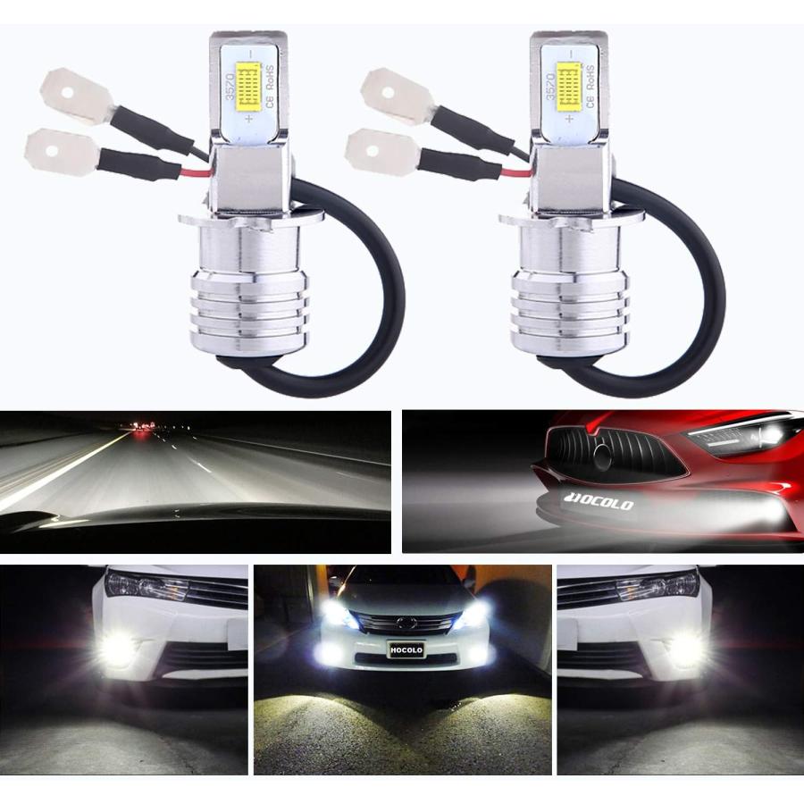 HOCOLO H3 LED Bulbs 6500K White DRL Fog Driving Light Daytime Running Lamp Replace Halogen 3570 CSP Chips High Brightness Car Vehicle Parts Plug-N-｜good-face｜02