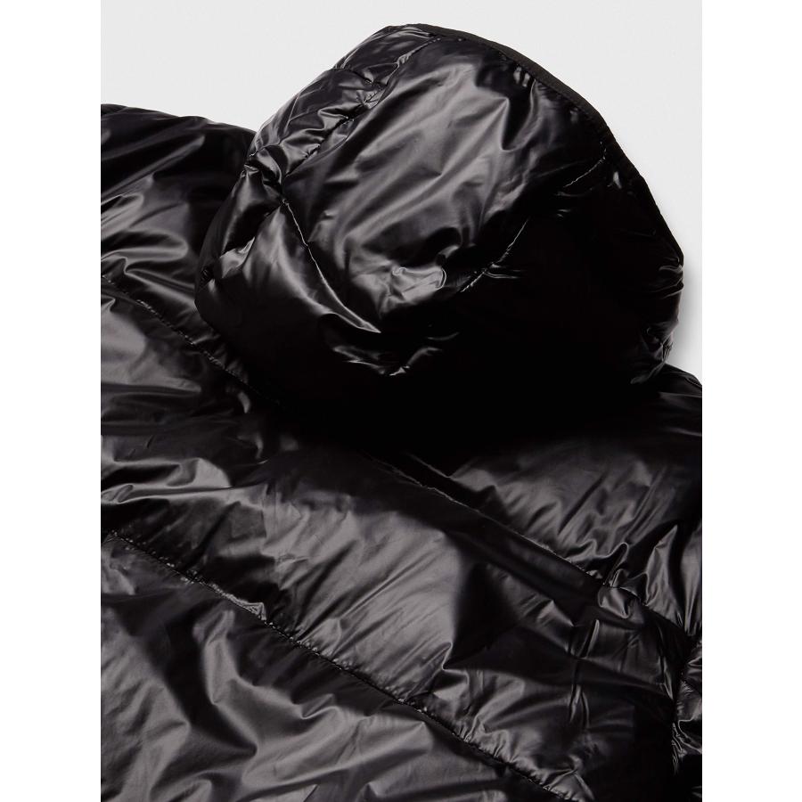 【並行輸入品】DKNY メンズ 防水 ウルトラロフト フード付きロゴ パファージャケット US サイズ: Large カラー: ブラック DKNの画像