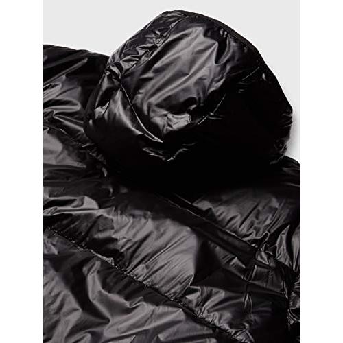 【並行輸入品】DKNY メンズ 防水 ウルトラロフト フード付きロゴ パファージャケット US サイズ: Large カラー: ブラック DKNの画像