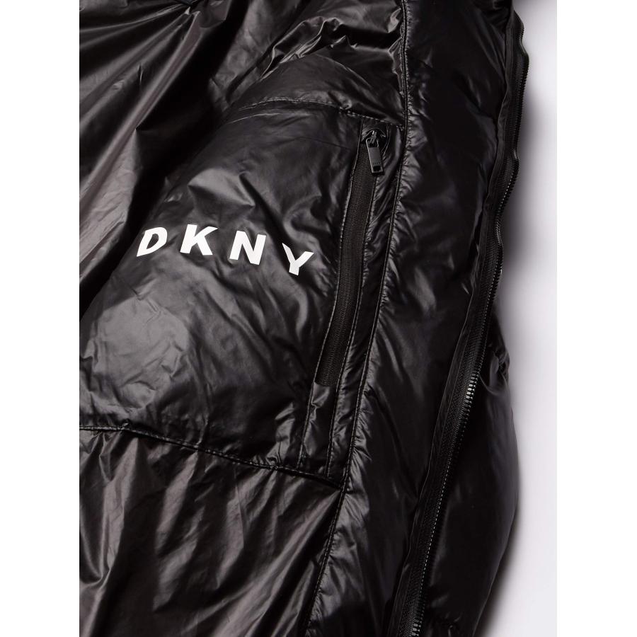 【並行輸入品】DKNY メンズ 防水 ウルトラロフト フード付きロゴ パファージャケット US サイズ: Large カラー: ブラック DKNの画像