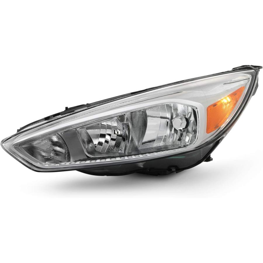 【並行輸入品】2015-2018 Ford Focus S | SE | ST クロムベゼル [ハロゲンタイプ] ヘッドライト [DRL LED機能な