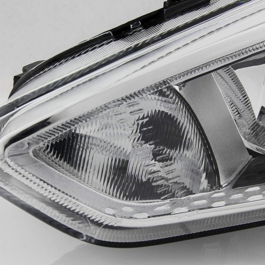 【並行輸入品】2015-2018 Ford Focus S | SE | ST クロムベゼル [ハロゲンタイプ] ヘッドライト [DRL LED機能な