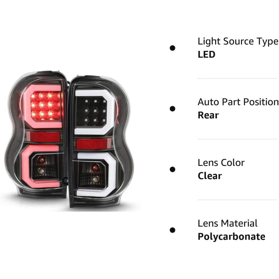 【並行輸入品】ACANII - For 2004-2009 Dodge Durango SUV Black Housing LED Tube Tailの画像