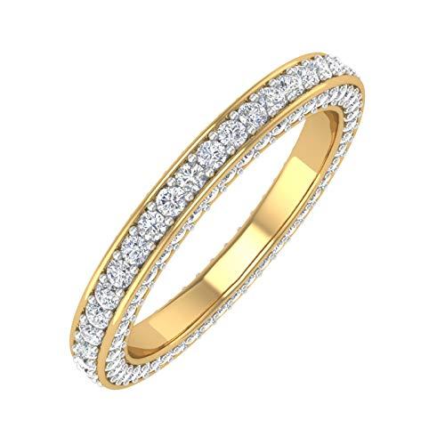 【並行輸入品】1カラットプロングセット ダイヤモンド レディース 結婚指輪 エタニティリング 14Kゴールド IGI認定, 金属 石, ダイヤモの画像