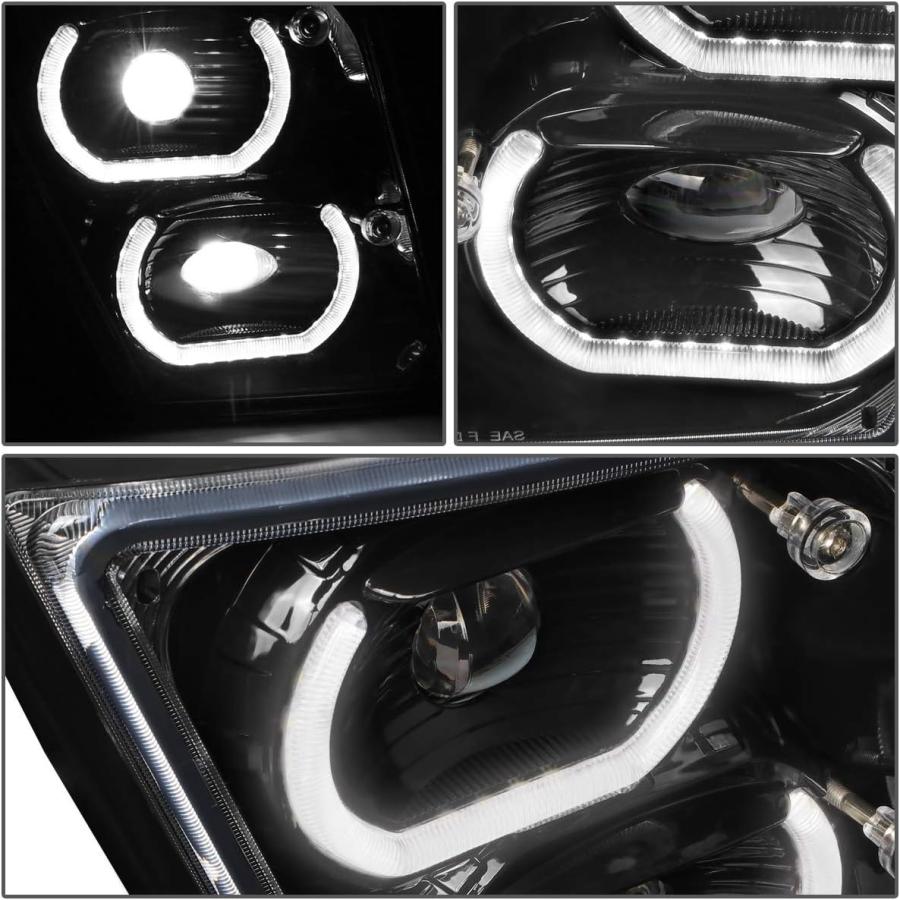 【並行輸入品】ペアブラックハウジングデュアルLED DRL + プロジェクターフォグライトランプ Volvo VN VNL 300 430 630 7の画像