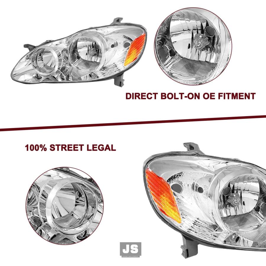 【並行輸入品】JSBOYAT ヘッドライトアセンブリ交換用 トヨタカローラ 2003-2008 ヘッドランプ 交換用 助手席と運転席側の画像