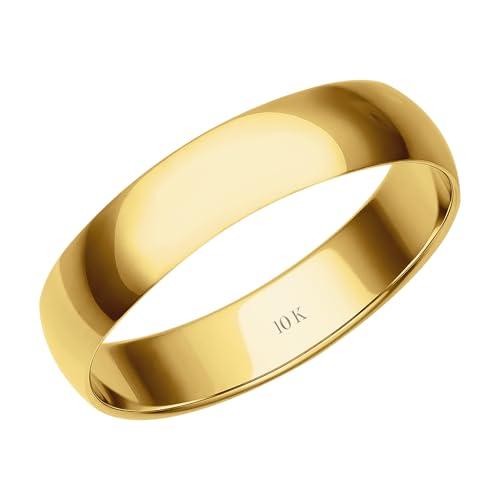 【並行輸入品】Brilliant Expressions レディース 4mm ソリッドゴールドリング 軽量 10Kまたは14K イエロー ホ_1