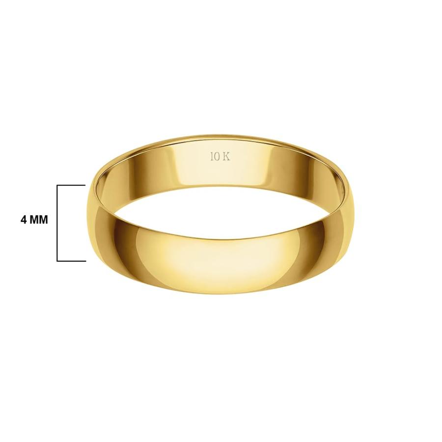 【並行輸入品】Brilliant Expressions レディース 4mm ソリッドゴールドリング 軽量 10Kまたは14K イエロー ホ_3
