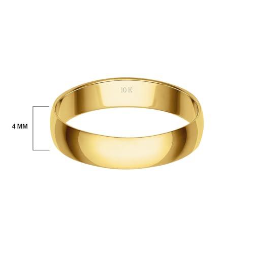 【並行輸入品】Brilliant Expressions レディース 4mm ソリッドゴールドリング 軽量 10Kまたは14K イエロー ホ_4