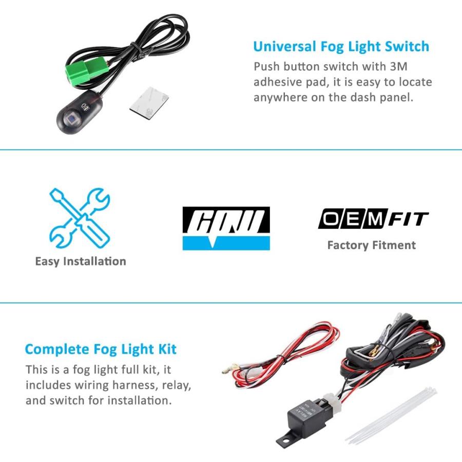 【並行輸入品】CPW OEM スタイル [2013-2016 Dodge Dart] 運転用プロジェクターフォグライト+スイッチ+配線キット　_4