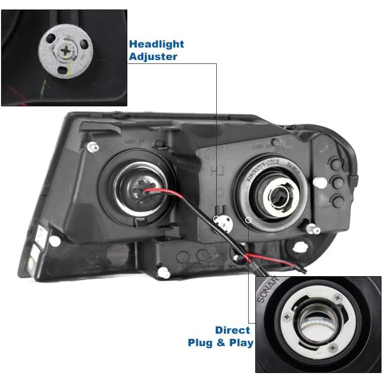 【並行輸入品】ZMAUTOPARTS LED ブラック プロジェクターヘッドライト ヘッドライト 1999-2004 ジープ グランドチェロキー用の画像