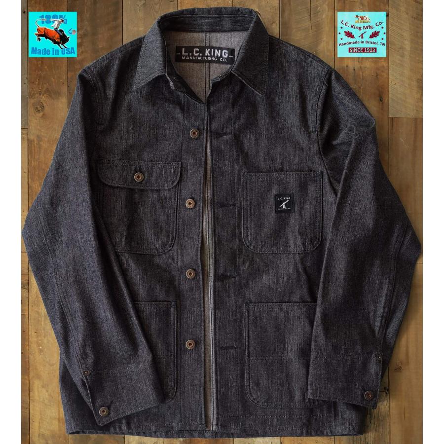 【並行輸入品】L.C. King Made in USA メンズ ダークチャコール デニム コア コート US サイズ: X Small カラーの画像