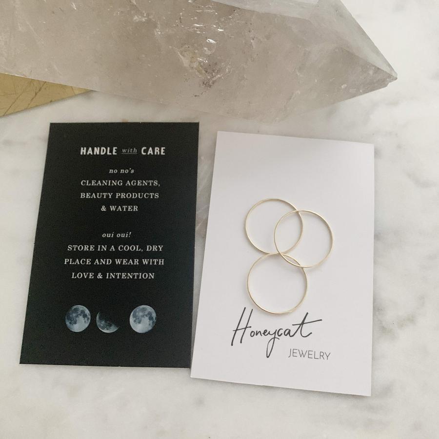 【並行輸入品】HONEYCAT スーパースキニーハンマーまたはスムーススタッキングリング トリオセット ゴールド ローズゴールド シルバー |_9