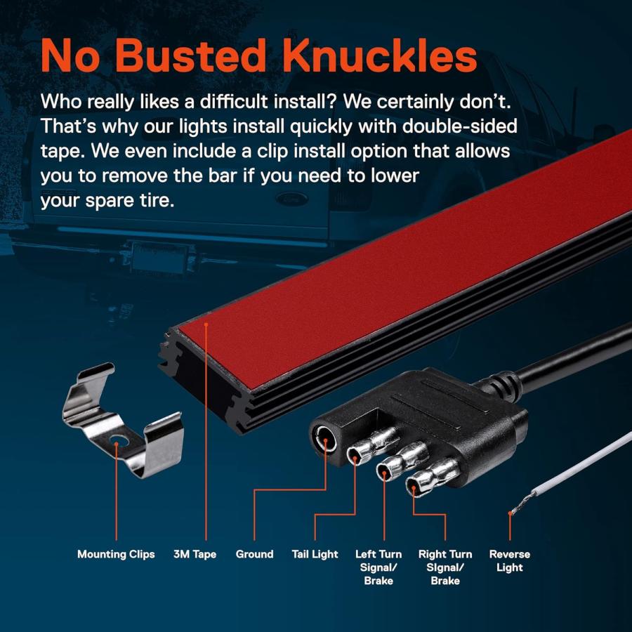 【並行輸入品】TRUE MODS 49inch LED Tailgate Light Bar for Trucks [Rigid Aluminium_3