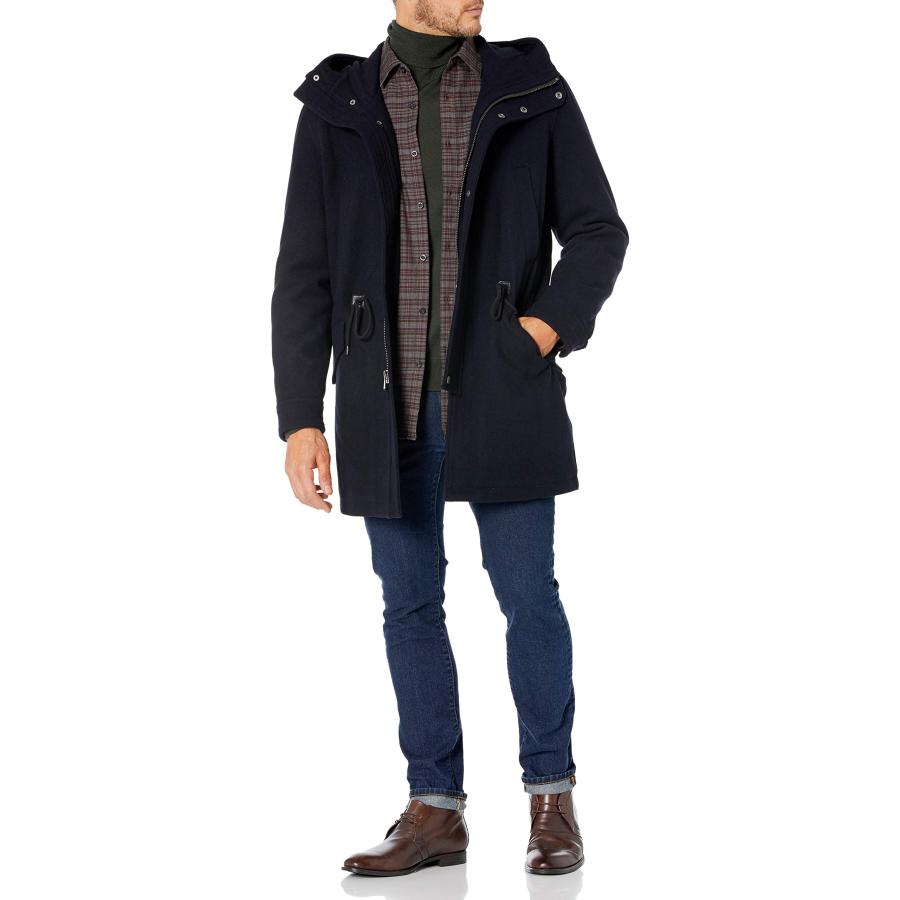 【並行輸入品】[コールハーン] 36IN インサレーティッド ウール アノラック mens T40077 ネイビー L EA Cole Haan