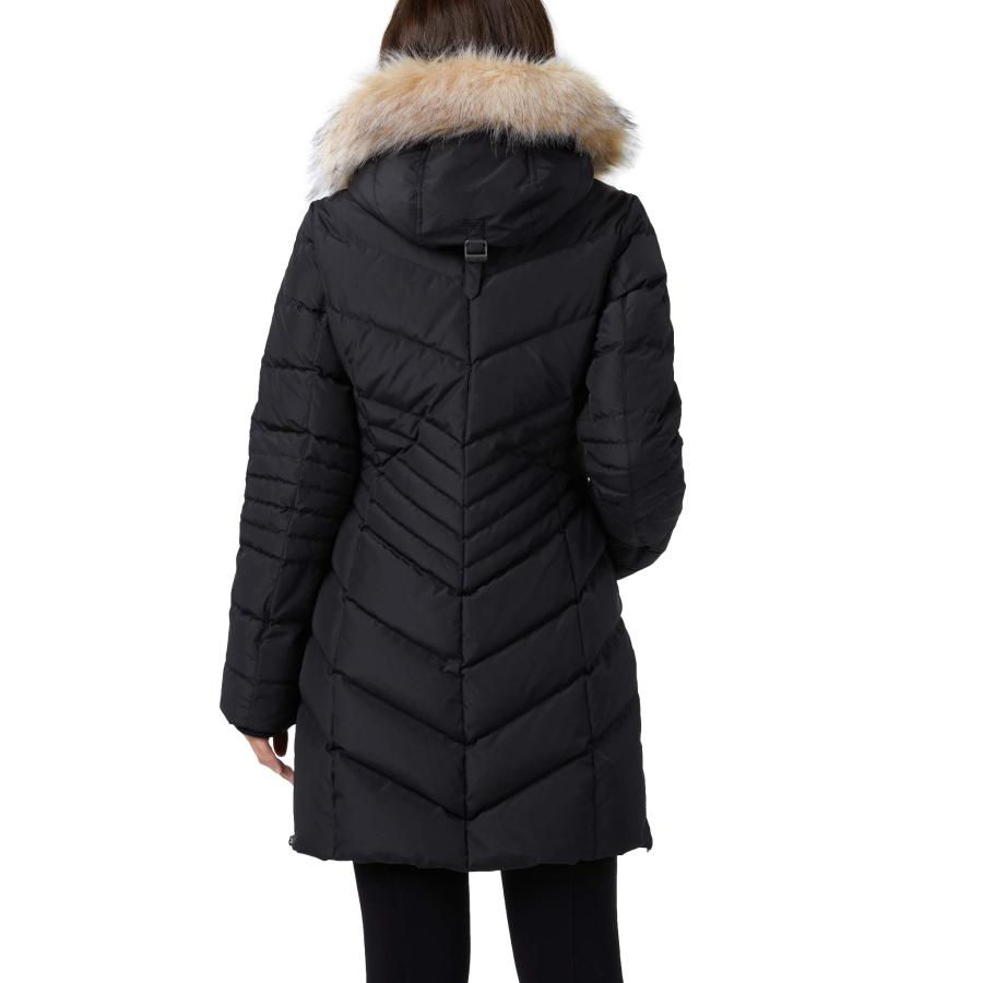 【並行輸入品】PAJAR Womens Roxy Faux Fur Trim Quilted Down Coat Black Lの画像