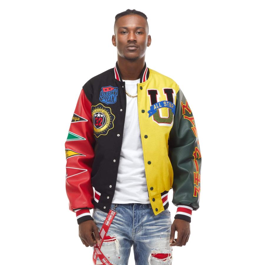 並行輸入品】Smoke Rise All Star Varsity ジャケット (ブラック 
