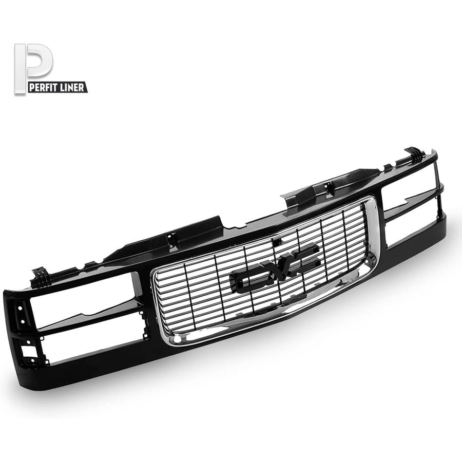 【並行輸入品】Perfit Liner フロントグリル グリル デュアルヘッドランプ 1994-2000 GMC C/K 1500 2500 3500の画像