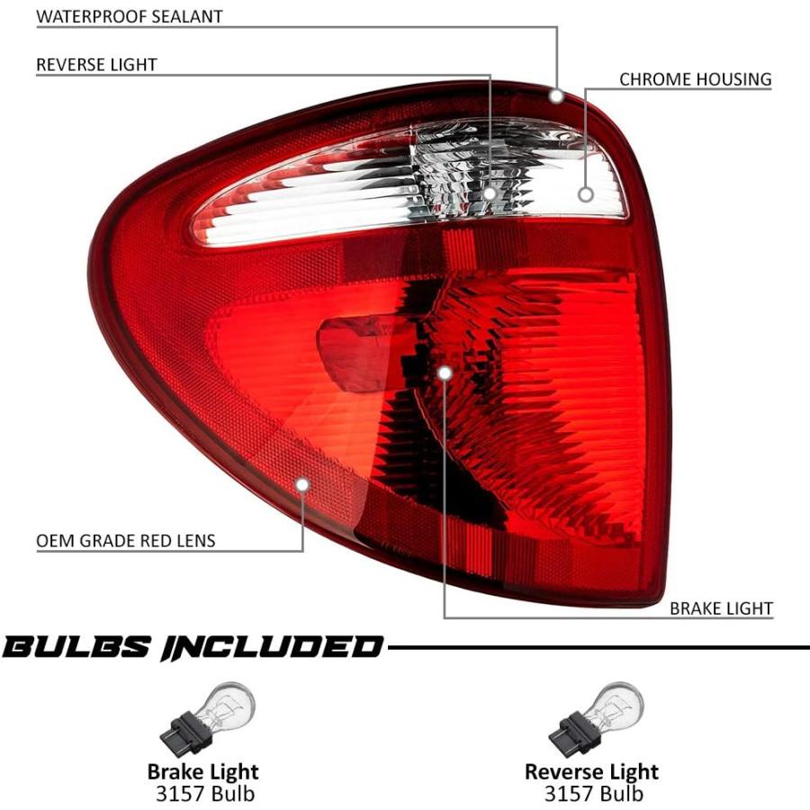 【並行輸入品】Epic Lighting OEスタイル 交換用リアブレーキテールライトアセンブリ 2004〜2007年クライスラーダッジタウン＆カント_2